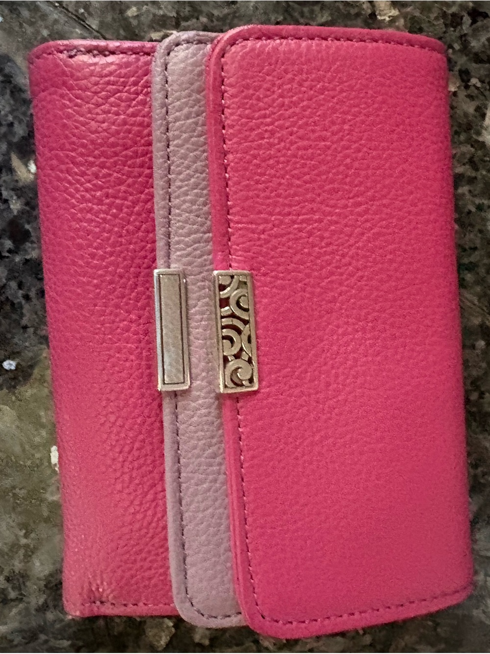 Brighton Pink and Light Pink Leather Trifold Wallet